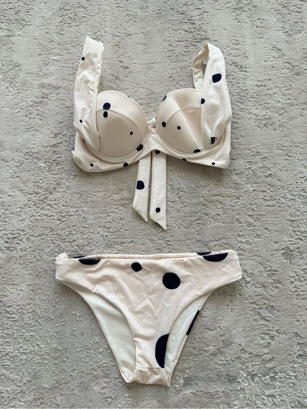 Polka Dot Cream Bikini Set - Women Swim